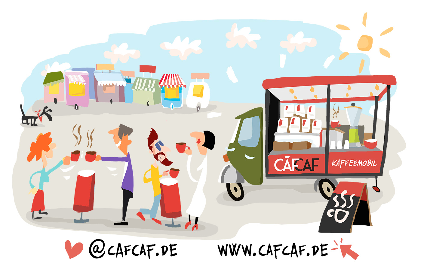 CafCaf Kaffeemobil Berlin Visitenkarte
